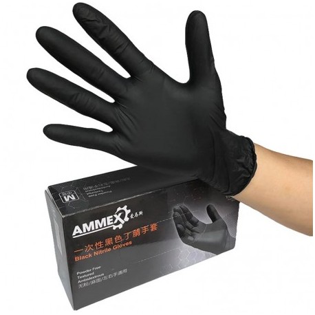 rukavice nitrilové velikost L - AMMEX černé