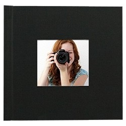 5ks photobook, 20 x 20 cm, 7 mm, black silk, vč. přední/zadní folie - okénko