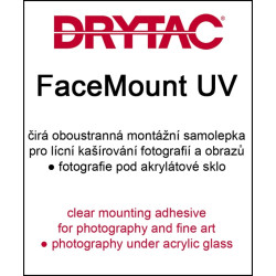 130cm x 50m Drytac FaceMount UV 75µ - čirá mont. samolepka